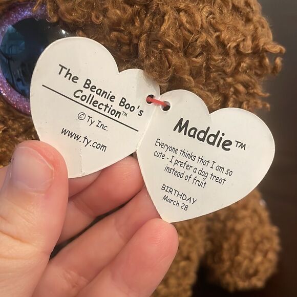 Ty Beanie Boos Maddie the Brown Dog w Pink Bow NWT 9” tall Excellent Condition - Picture 8 of 9
